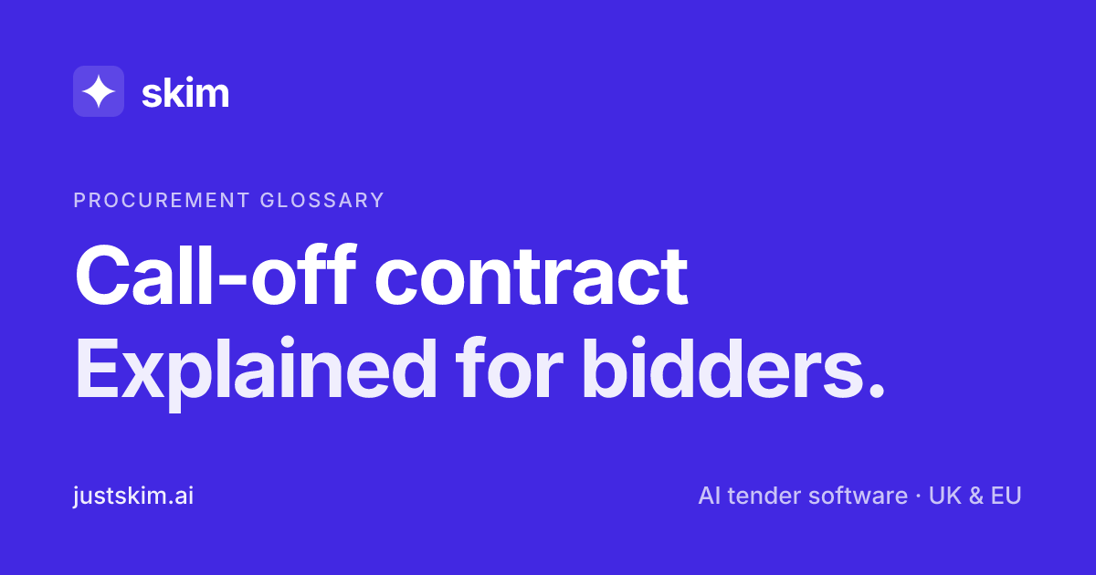 What is a call-off contract? Definition and guide — Skim
